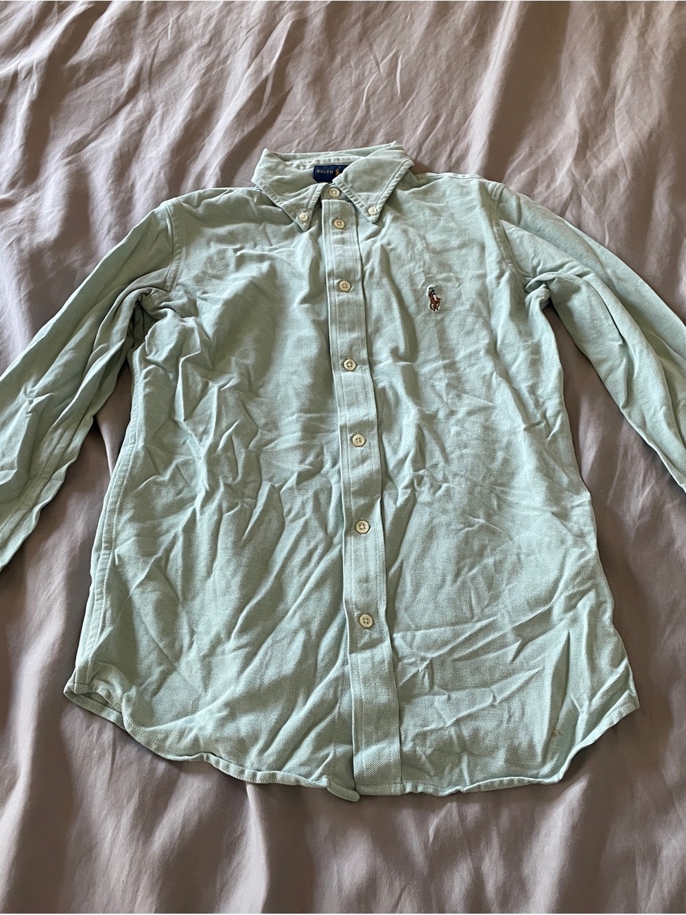 Ralph Lauren Pale Mint Green Button-Down Oxford Shirt - Men